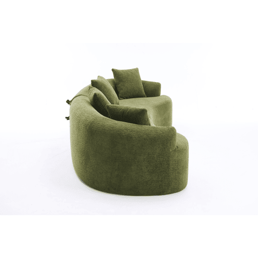 Sofá modular curvo em chenille de 4 lugares - moderno, confortável, economiza espaço, não requer montagem - verde