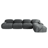 Sofá de canto de 4 lugares - 32D acolchoado de alta elasticidade, antiderrapante, com chaise longue, apoios de braços extra largos, combinável - Cinza