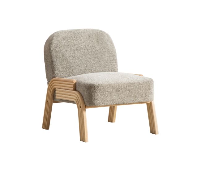 Sillón lounge escandinavo de chenilla suave con estructura de madera resistente, ideal para salón y dormitorio, gris