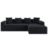 Sofá modular de 3 lugares - Cloud moderno com chaise longue, assentos profundos - Preto