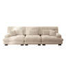 Sofá modular de 3 lugares - Sofá-cama com assento profundo, chenille, confortável para sala de estar, apartamento, escritório - Café claro