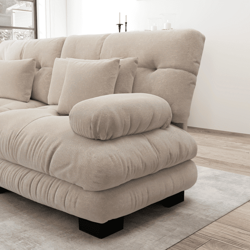 Sofá modular de 3 lugares - Sofá-cama com assento profundo, chenille, confortável para sala de estar, apartamento, escritório - Café claro Sofá modular de 3 lugares - Sofá-cama com assento profundo, chenille, confortável para sala de estar, apartamento, escritório - Café claro