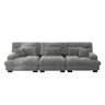 Sofá modular de 3 lugares - Sofá-cama com assento profundo, chenille, para sala de estar, apartamento, escritório, estúdio - Cinza