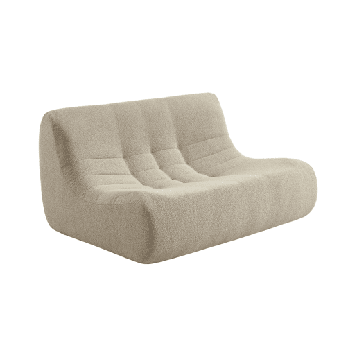 Sofá de canto com pufe em bouclé embalados a vácuo, 5 lugares, Sokol bouclé, Bege, 147x105x72 cm Sofá de canto com pufe em bouclé embalados a vácuo, 5 lugares, Sokol bouclé, Bege, 147x105x72 cm