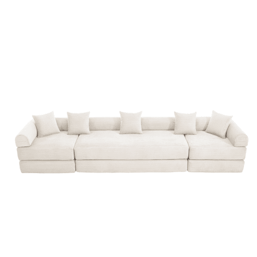 Sofá modular de 4 lugares - com arrumação, função modular, adequado para animais de estimação - Bege Sofá modular de 4 lugares - com arrumação, função modular, adequado para animais de estimação - Bege