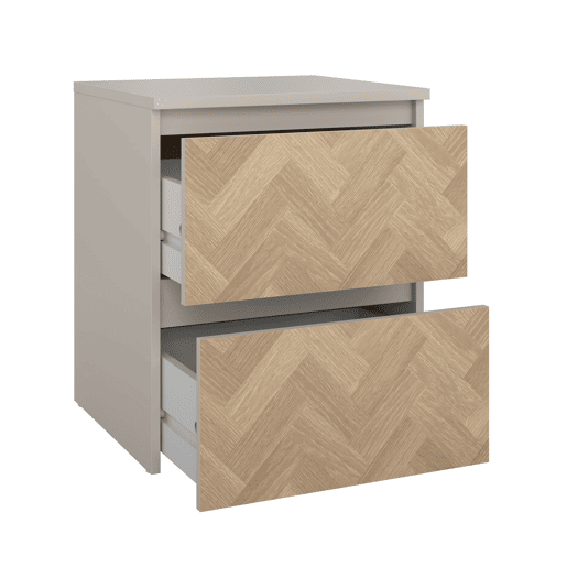 Mesa de Cabeceira 2 Gavetas Bidasoa CashmereHerringbone 40x36x48 cm Mesa Auxiliar para Quarto com Arrumação e Design Têxtil Mesa de Cabeceira 2 Gavetas Bidasoa CashmereHerringbone 40x36x48 cm Mesa Auxiliar para Quarto com Arrumação e Design Têxtil