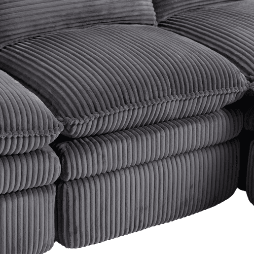 Sofá modular de veludo cotelê de 2 lugares - almofadas, bolsos laterais duplos, espuma de 3 camadas + núcleo de molas, recuperação rápida - cinzento escuro Sofá modular de veludo cotelê de 2 lugares - almofadas, bolsos laterais duplos, espuma de 3 camadas + núcleo de molas, recuperação rápida - cinzento escuro