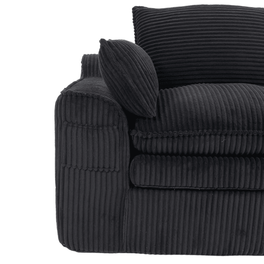 Sofá modular de veludo cotelê de 2 lugares - almofadas incluídas, bolsos laterais de dois tamanhos, espuma de 3 camadas + núcleo de molas, recuperação rápida, sala de estar e escritório - preto Sofá modular de veludo cotelê de 2 lugares - almofadas incluídas, bolsos laterais de dois tamanhos, espuma de 3 camadas + núcleo de molas, recuperação rápida, sala de estar e escritório - preto