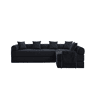 Sofá modular de 4 lugares - com arrumação, função modular, adequado para animais de estimação - Preto