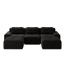 Sofá modular U 3 lugares - cloud com otomana sem montagem - preto