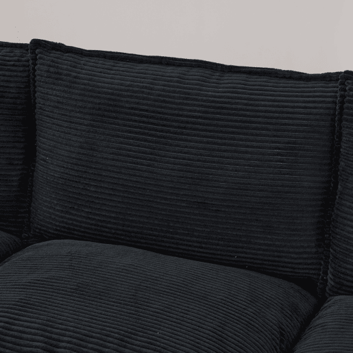 Sofá modular de 2 lugares - assento amplo, design ergonómico, espuma de alta densidade, porta USB-C e bolsos laterais - preto Sofá modular de 2 lugares - assento amplo, design ergonómico, espuma de alta densidade, porta USB-C e bolsos laterais - preto