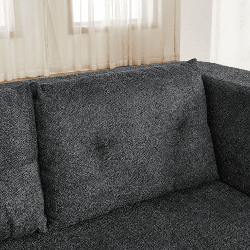 Sofá modular «Nube» - sofá-cama dobrável que não requer montagem, transformável em cama de hóspedes e sofá de chão com bolsos laterais - Cinza escuro Sofá modular «Nube» - sofá-cama dobrável que não requer montagem, transformável em cama de hóspedes e sofá de chão com bolsos laterais - Cinza escuro