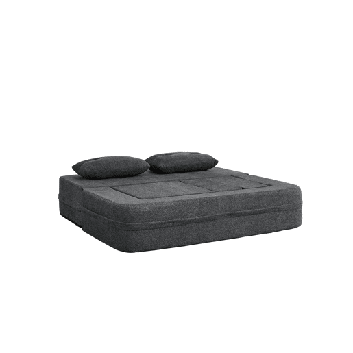 Sofá modular «Nube» - sofá-cama dobrável que não requer montagem, transformável em cama de hóspedes e sofá de chão com bolsos laterais - Cinza escuro Sofá modular «Nube» - sofá-cama dobrável que não requer montagem, transformável em cama de hóspedes e sofá de chão com bolsos laterais - Cinza escuro