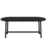 Mesa de jantar 180 x 80 x 75 cm u2014 estilo simples, cantos arredondados, pernas de ferro, para 6 a 8 pessoas u2014 preta