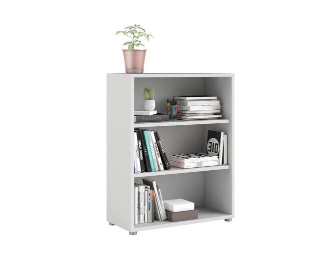 Librería ter blanco/roble patinado 90x41x114 cm / librería con 2 estantes abiertos para salón, despacho o estudio