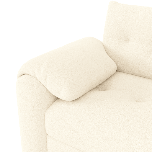 Sofá de 2 lugares - modular, com arrumação, apoio para a cabeça e mesa auxiliar integrada - Bege Sofá de 2 lugares - modular, com arrumação, apoio para a cabeça e mesa auxiliar integrada - Bege