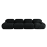 Sofá de 4 lugares - Veludo cotelê macio, espuma 32D, ergonómico, adequado para animais de estimação, sem montagem - Preto