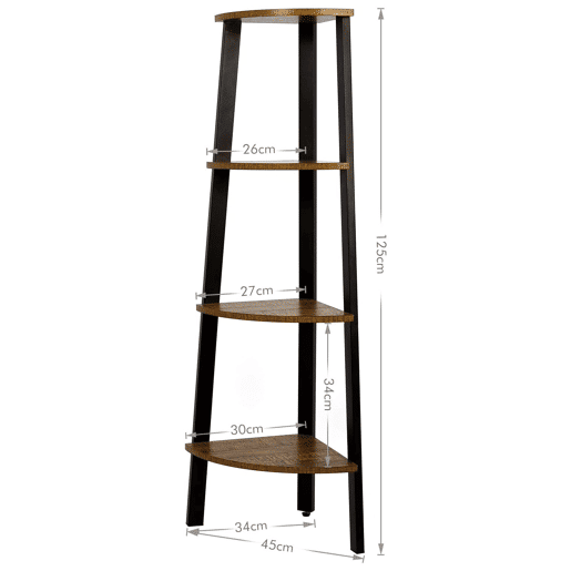ESTANTE DE CANTO 125 cm, pretocastanho ESTANTE DE CANTO 125 cm, pretocastanho