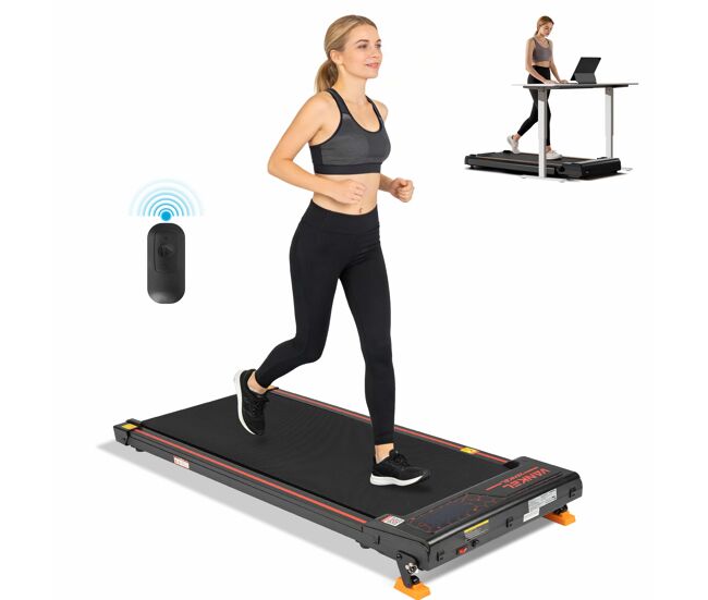 Cinta de correr plegable 2 en 1 1-6 km/h - eléctrica con app, mando a distancia, pantalla led y ajuste de inclinación - negro