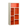 Estante de biblioteca orgânica decoração madeira bicolor 8 compartimentos Laranja - 80x40x180 cm