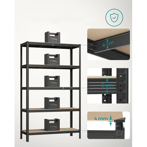 SUPORTE DE ARMAZENAMENTO 200 cm, preto SUPORTE DE ARMAZENAMENTO 200 cm, preto