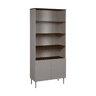 Estante, biblioteca de metal e decoração de madeira com 6 nÃveis Cinza - 80x35x180 cm