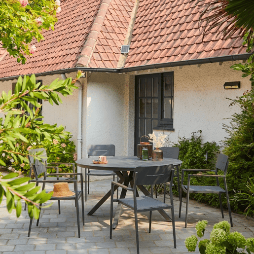 Cadeira de jardim em alumÃnio e textilene, set de 4 Antracite - 58x56x86 cm Cadeira de jardim em alumÃnio e textilene, set de 4 Antracite - 58x56x86 cm