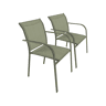Set de 2 cadeiras de jardim em alumínio e textileno Verde caqui - 84x62x55.5 cm