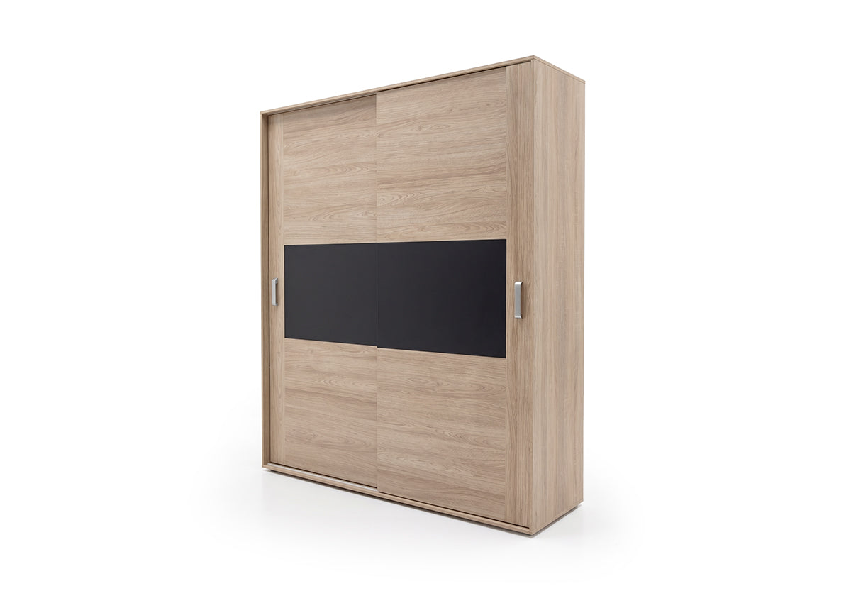 Armario 2 puertas correderas love, 180cm, sonoma y grafito