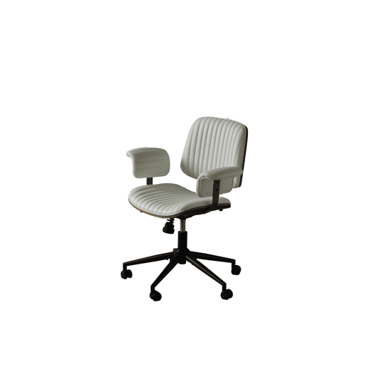 Cadeira de escritório ergonómica u2013 couro, rodas, apoios de braços em carvalho, altura ajustável e giratória a 360° u2013 Bege Cadeira de escritório ergonómica u2013 couro, rodas, apoios de braços em carvalho, altura ajustável e giratória a 360° u2013 Bege
