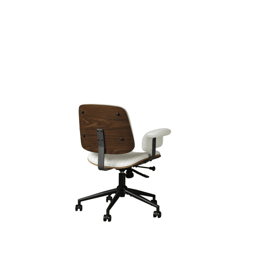 Cadeira de escritório ergonómica u2013 couro, rodas, apoios de braços em carvalho, altura ajustável e giratória a 360° u2013 Bege Cadeira de escritório ergonómica u2013 couro, rodas, apoios de braços em carvalho, altura ajustável e giratória a 360° u2013 Bege