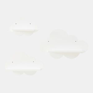 Conjunto de 3 prateleiras de parede Skanderborg em forma de nuvem Branco en.casa