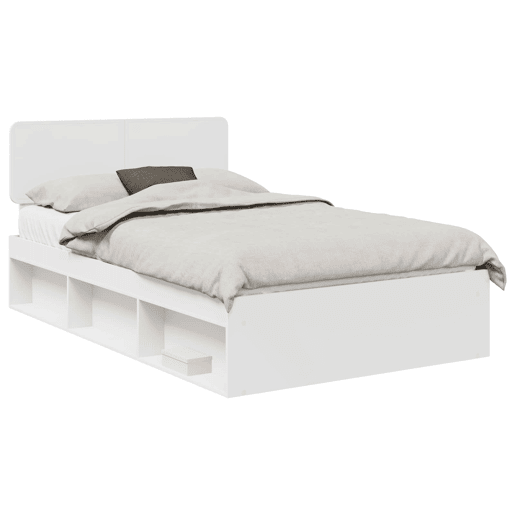 Estrutura da Cama de casal simple com cabeceira Branco 120 x 190 cm
