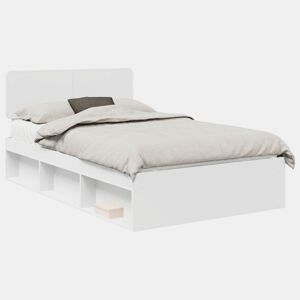 Estrutura da Cama de casal simple com cabeceira Branco 120 x 190 cm