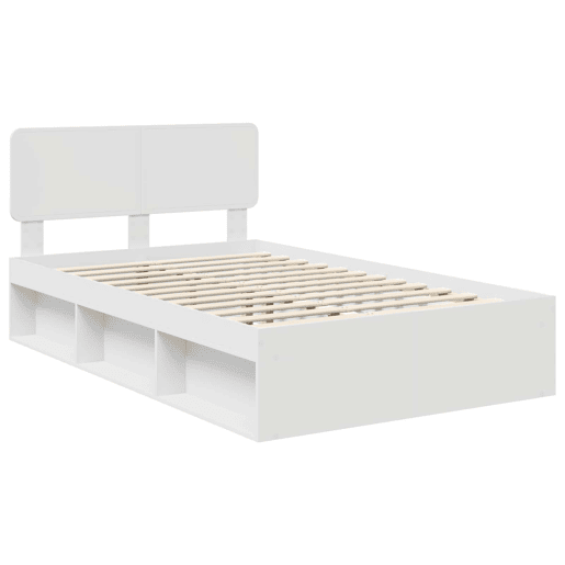 Estrutura da Cama de casal simple com cabeceira Branco 120 x 190 cm