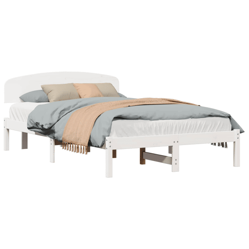 Estrutura da Cama de casal simple com cabeceira Branco 120 x 190 cm