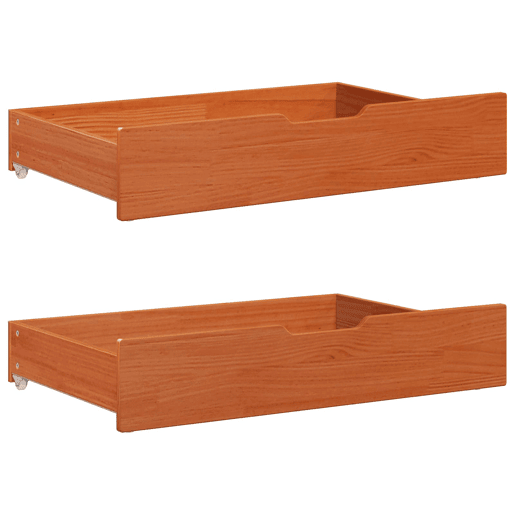Estrutura da Cama de casal simple 3 pcs Marrom Cera Madeira de Pinho Sólido Estrutura da Cama de casal simple 3 pcs Marrom Cera Madeira de Pinho Sólido