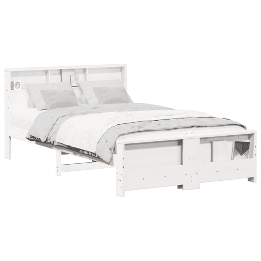 Estrutura De Cama De Casal Simple - Branco 120 x 190 cm Madeira processada