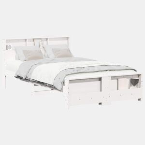 Estrutura De Cama De Casal Simple - Branco 120 x 190 cm Madeira processada