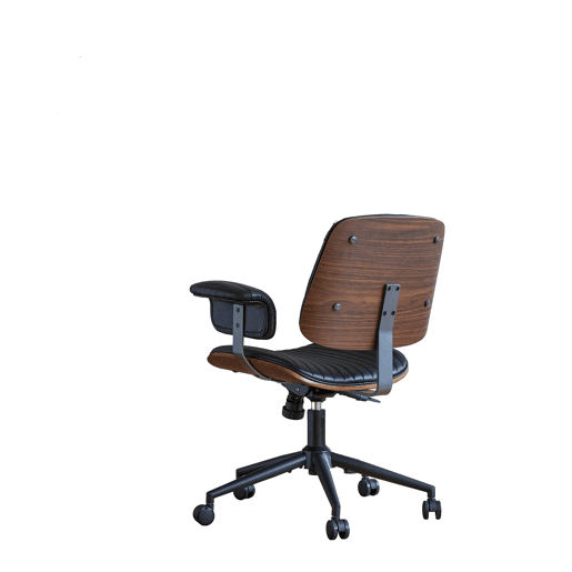 Cadeira de escritório 73 × 59 × 87 cm - ergonómica em pele com rodas, apoios de braços em carvalho, altura ajustável e rotação de 360° - Preta Cadeira de escritório 73 × 59 × 87 cm - ergonómica em pele com rodas, apoios de braços em carvalho, altura ajustável e rotação de 360° - Preta