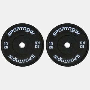SPORTNOW Conjunto de 2 Anilhas Olímpicas 10 kg, Ø50 mm, em Borracha, para Barras e Halteres, Preto