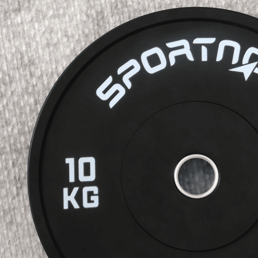 SPORTNOW Conjunto de 2 Anilhas Olímpicas 10 kg, Ø50 mm, em Borracha, para Barras e Halteres, Preto SPORTNOW Conjunto de 2 Anilhas Olímpicas 10 kg, Ø50 mm, em Borracha, para Barras e Halteres, Preto