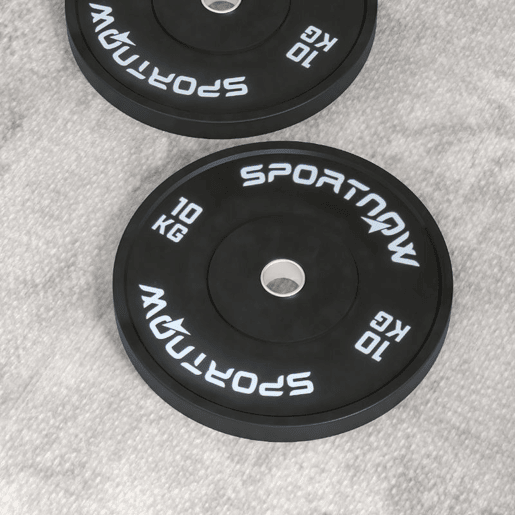 SPORTNOW Conjunto de 2 Anilhas Olímpicas 10 kg, Ø50 mm, em Borracha, para Barras e Halteres, Preto SPORTNOW Conjunto de 2 Anilhas Olímpicas 10 kg, Ø50 mm, em Borracha, para Barras e Halteres, Preto