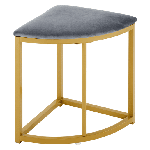Conjunto de sala de jantar de 5 peças u2013 mesa em MDF e 4 cadeiras em veludo com estrutura em ferro dourado u2013 Cinzento Conjunto de sala de jantar de 5 peças u2013 mesa em MDF e 4 cadeiras em veludo com estrutura em ferro dourado u2013 Cinzento