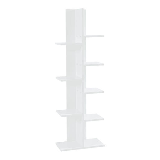 Estante de pé Rødekro 9 prateleiras escalonadas 122x40x20cm Branco en.casa