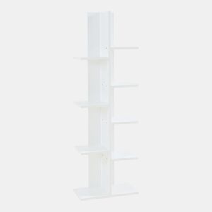 Estante de pé Rødekro 9 prateleiras escalonadas 122x40x20cm Branco en.casa