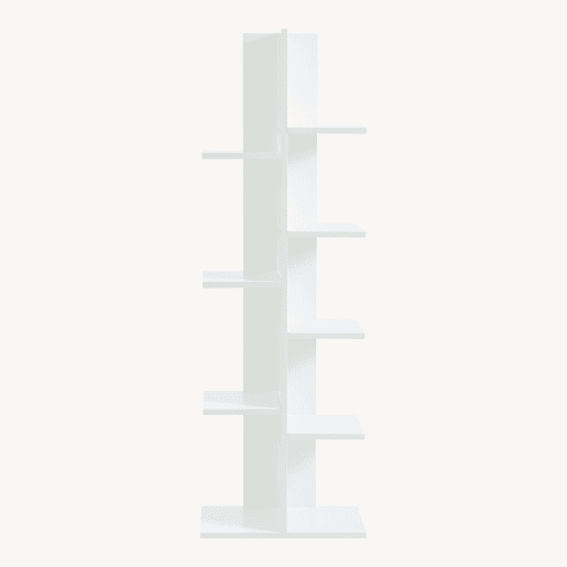 Estante de pé Rødekro 9 prateleiras escalonadas 122x40x20cm Branco en.casa