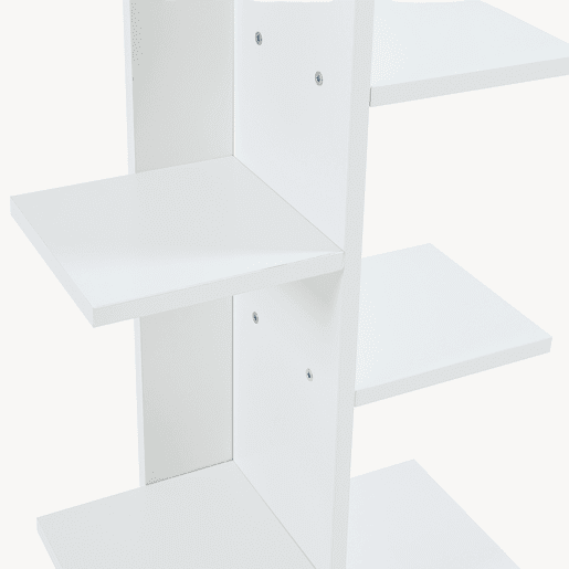Estante de pé Rødekro 9 prateleiras escalonadas 122x40x20cm Branco en.casa