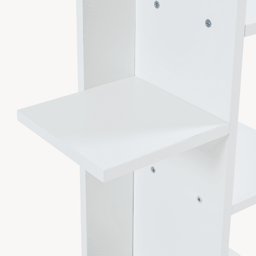 Estante de pé Rødekro 9 prateleiras escalonadas 122x40x20cm Branco en.casa