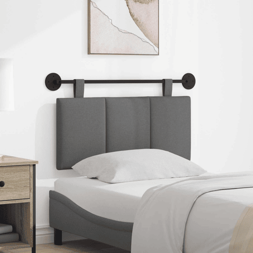 Cabeceira de cama suspensa Cinza Escuro Tecido Cabeceira de cama suspensa Cinza Escuro Tecido